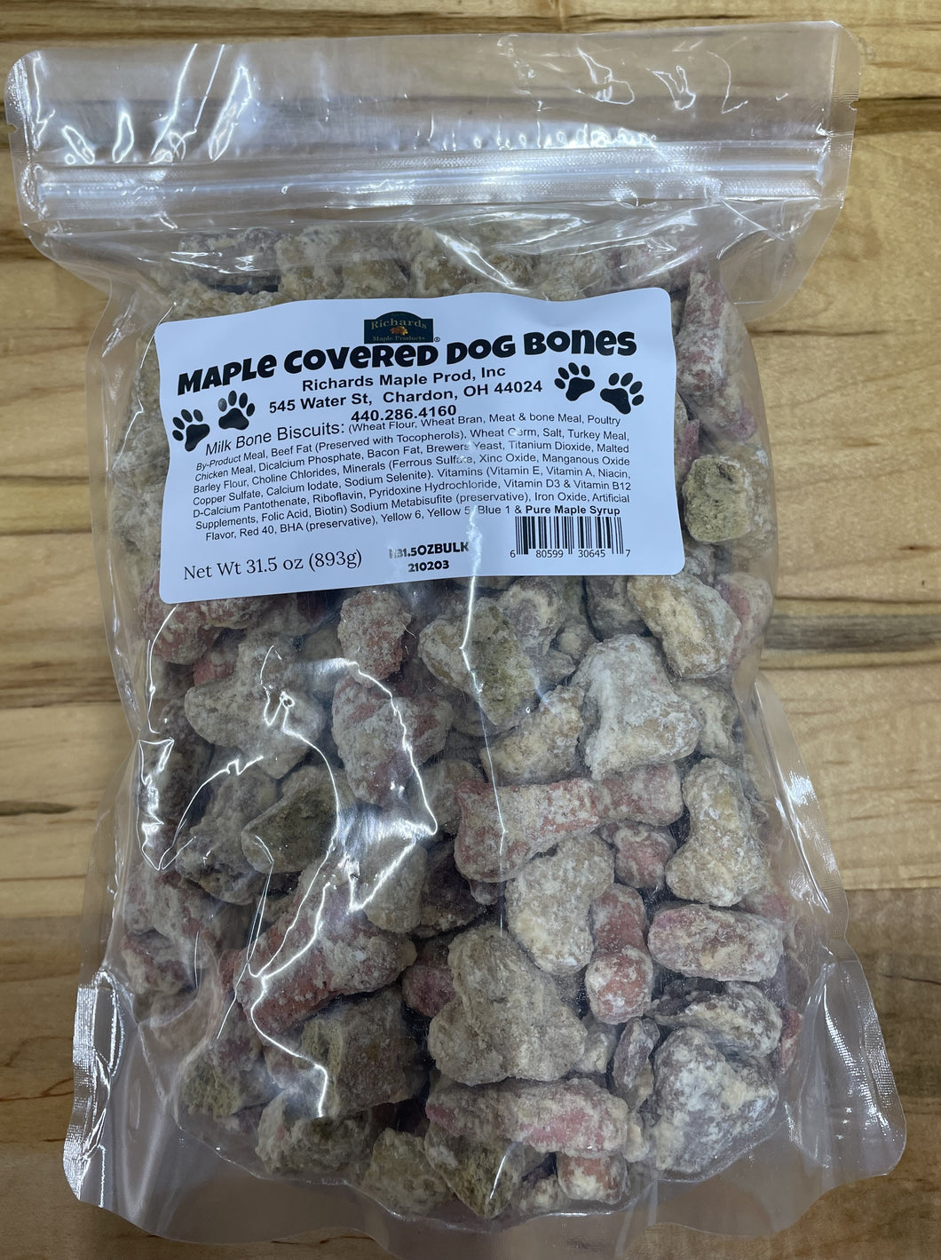 BITS & PIECES- Maple Covered Dog Bones - 31.5 oz.