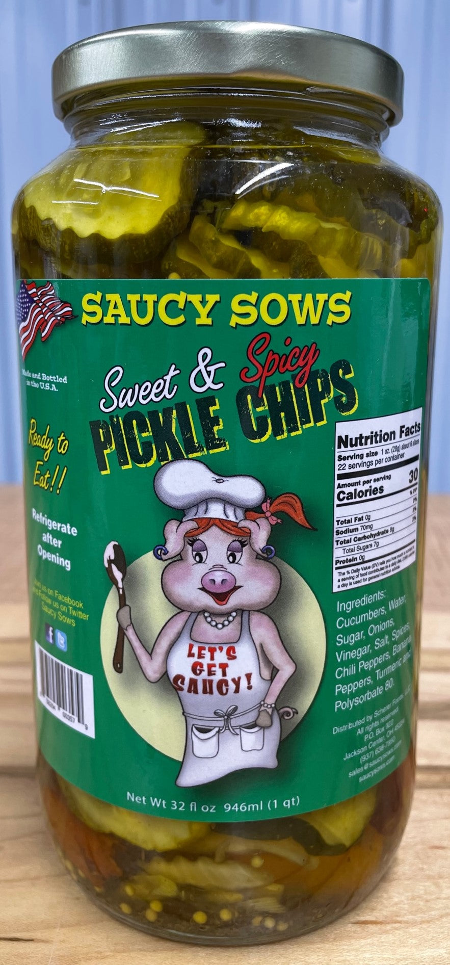 Saucy Sows Sweet & Spicy Pickle Chips Richards Maple Products