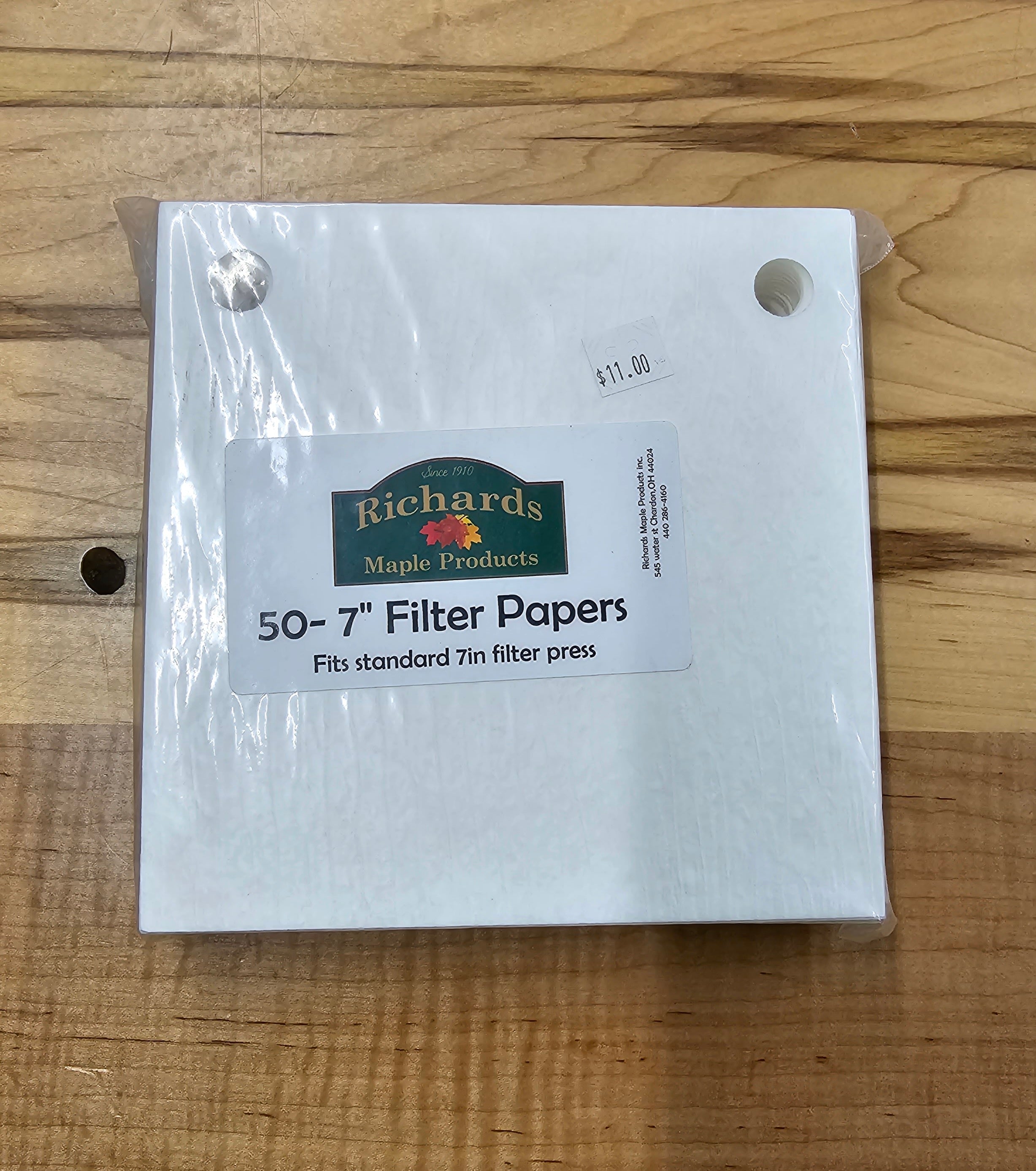 Filter Press Paper 7" (50) Richards Maple Products