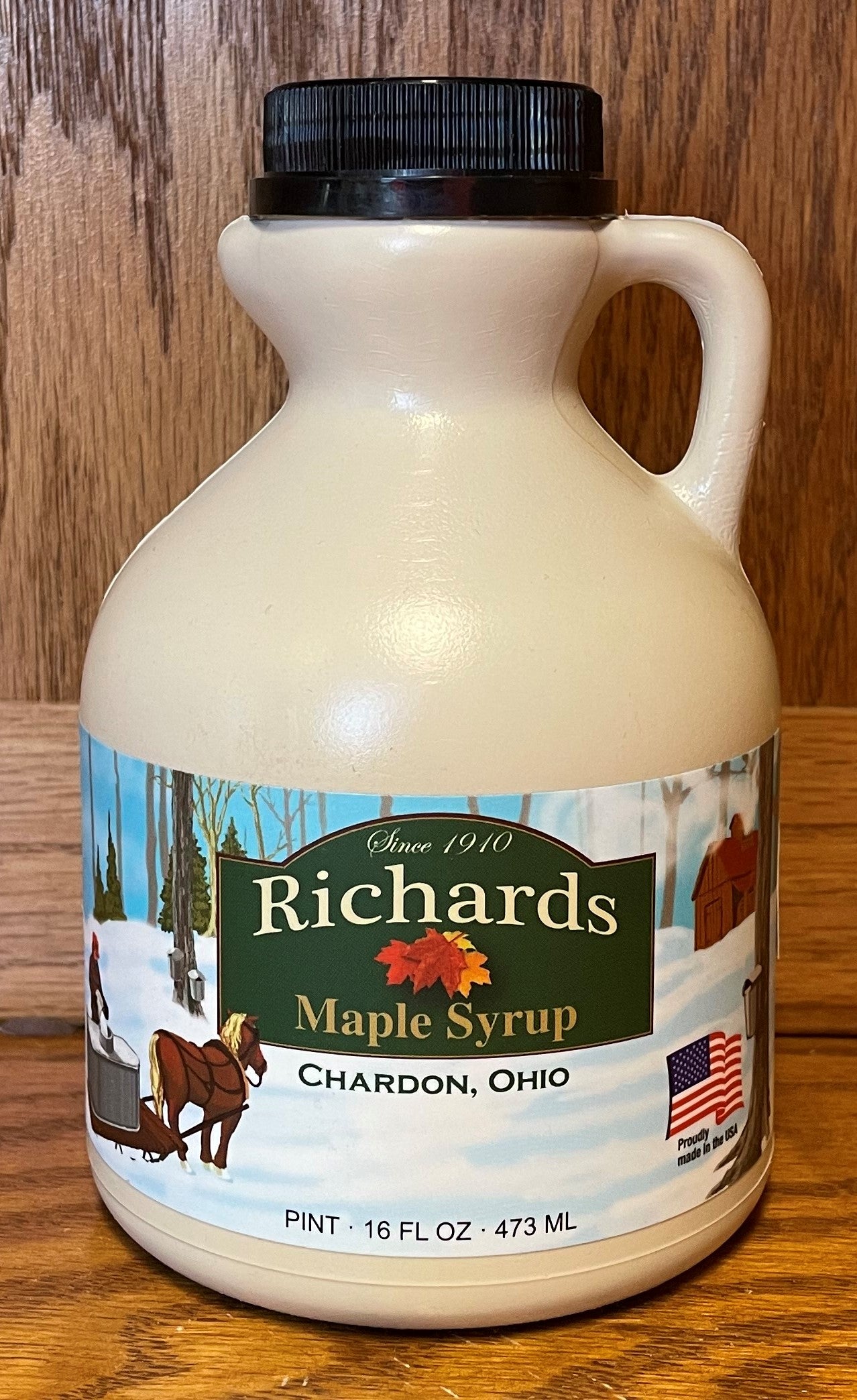 Pure Ohio Maple Syrup 1 Pint Jug Richards Maple Products