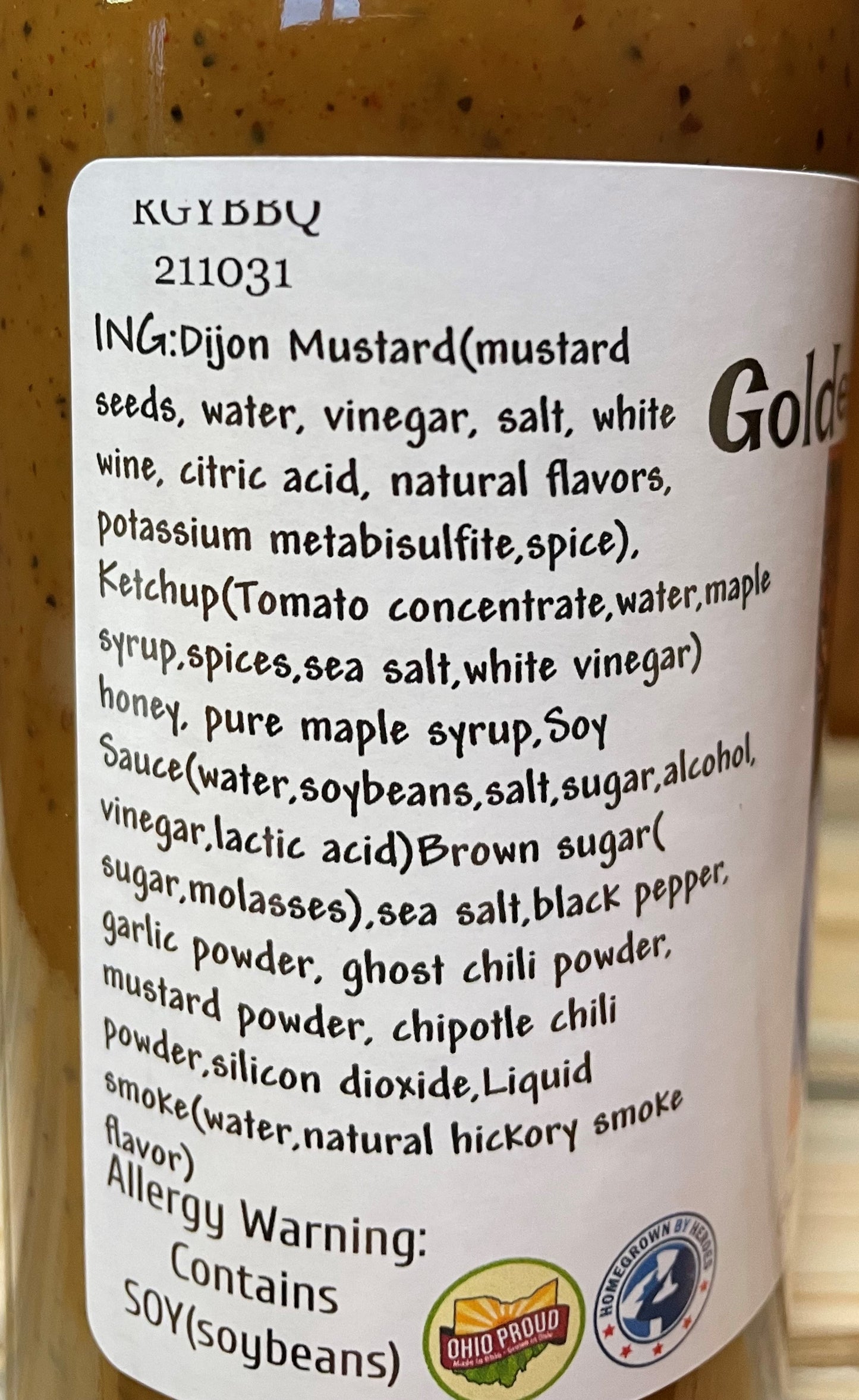 Dave's Golden Years Hot Maple BBQ Sauce Ingredients