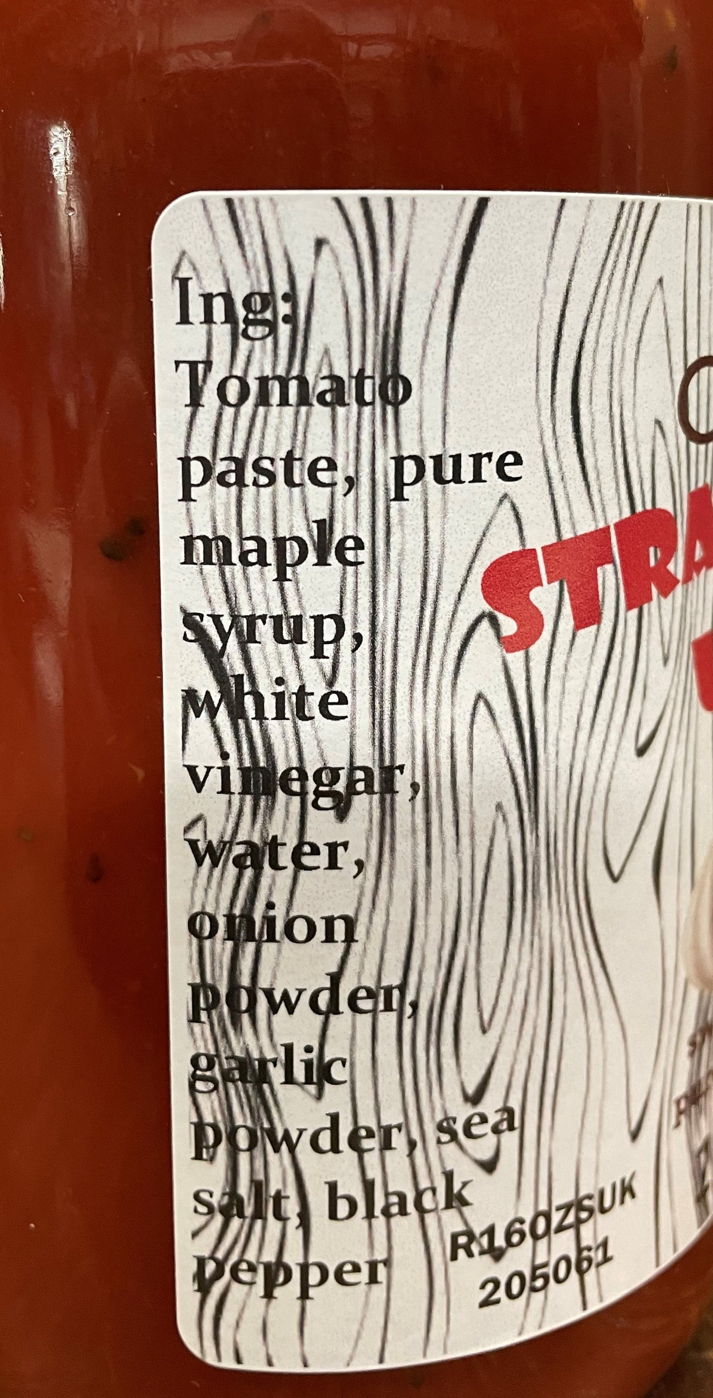 CJ's Straight Up Ketchup 16 oz.-Ingredients