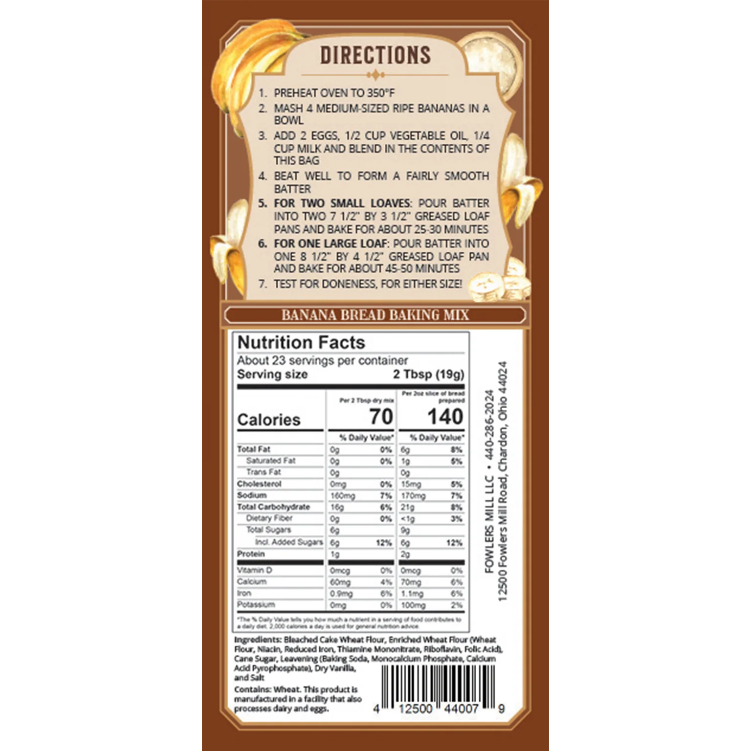 Fowler's Mill Banana Bread Mix