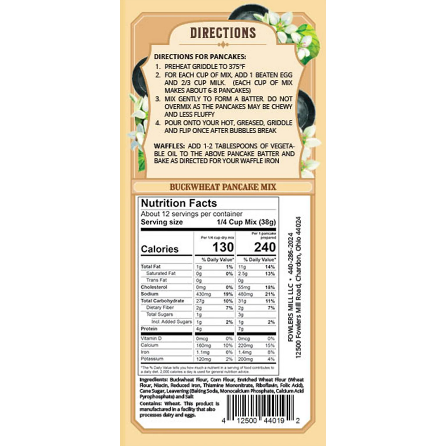 Fowler's Mill Buckwheat Pancake Mix