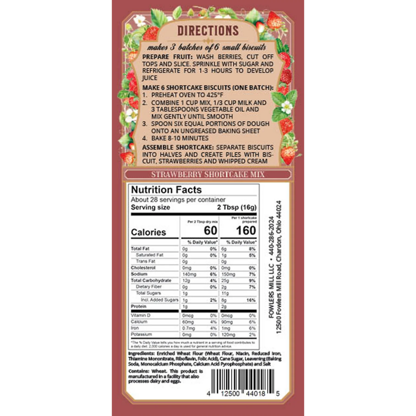 Fowler's Mill Strawberry Shortcake Mix