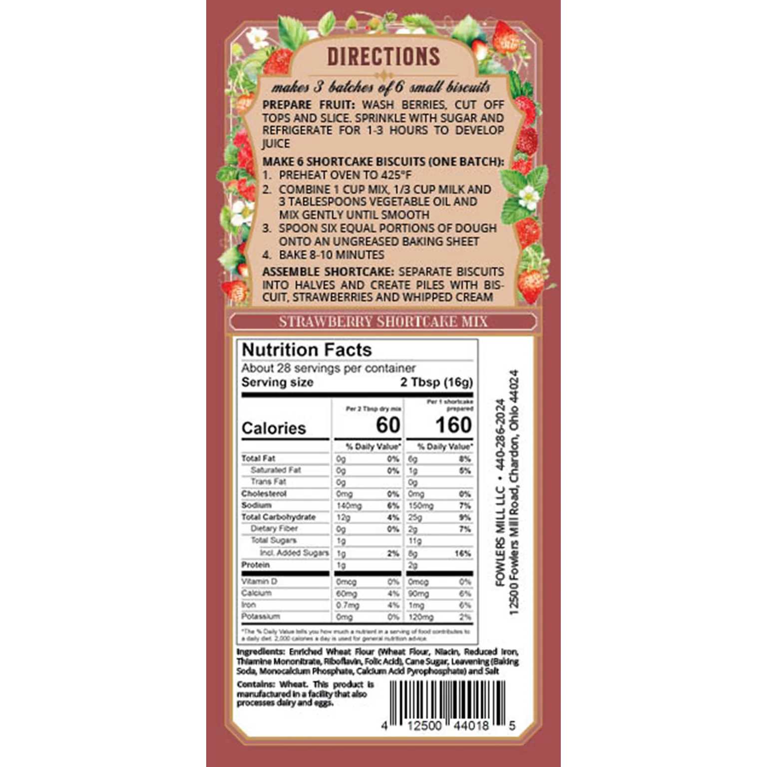 Fowler's Mill Strawberry Shortcake Mix