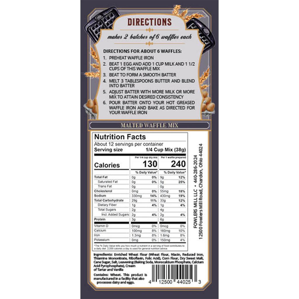 Fowler's Mill Malted Waffle Mix