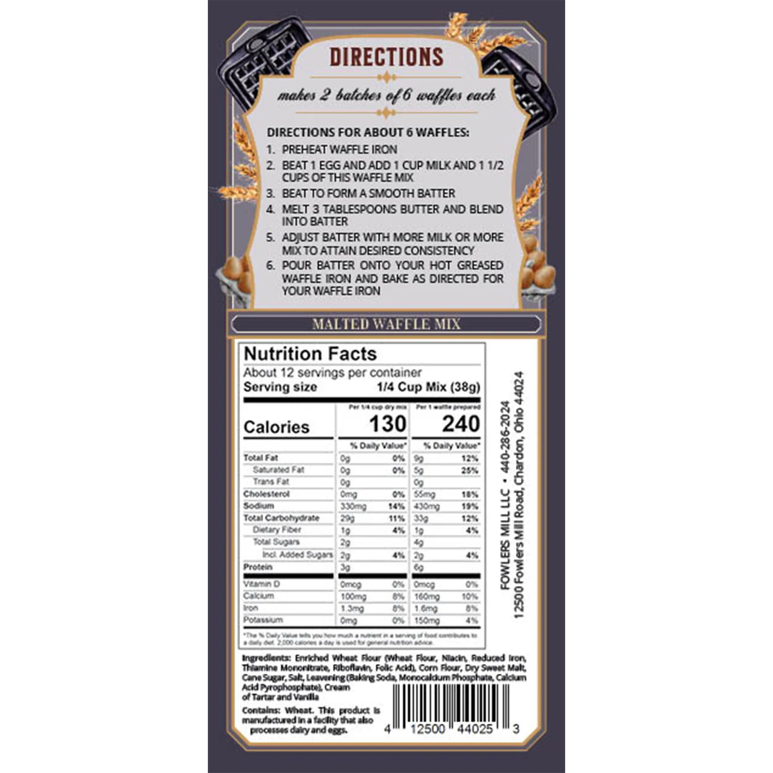 Fowler's Mill Malted Waffle Mix