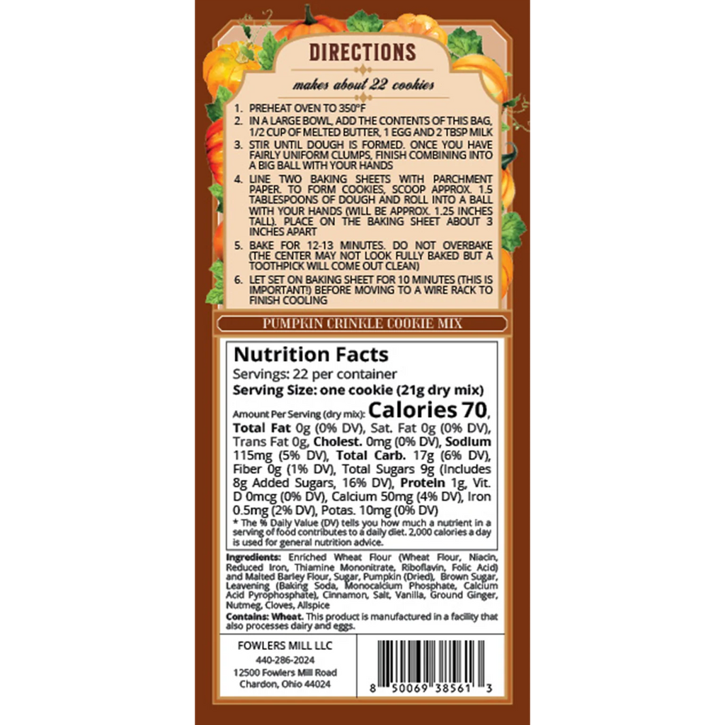 Fowler's Mill Pumpkin Cookie Mix