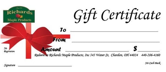 Physical Gift Certificate