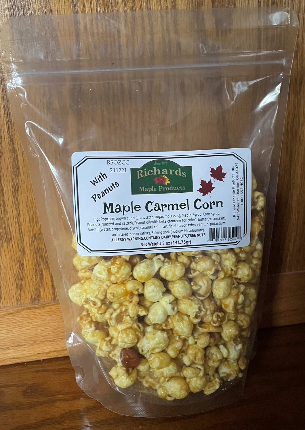 Maple Carmel Corn-with Peanuts (5 oz.)