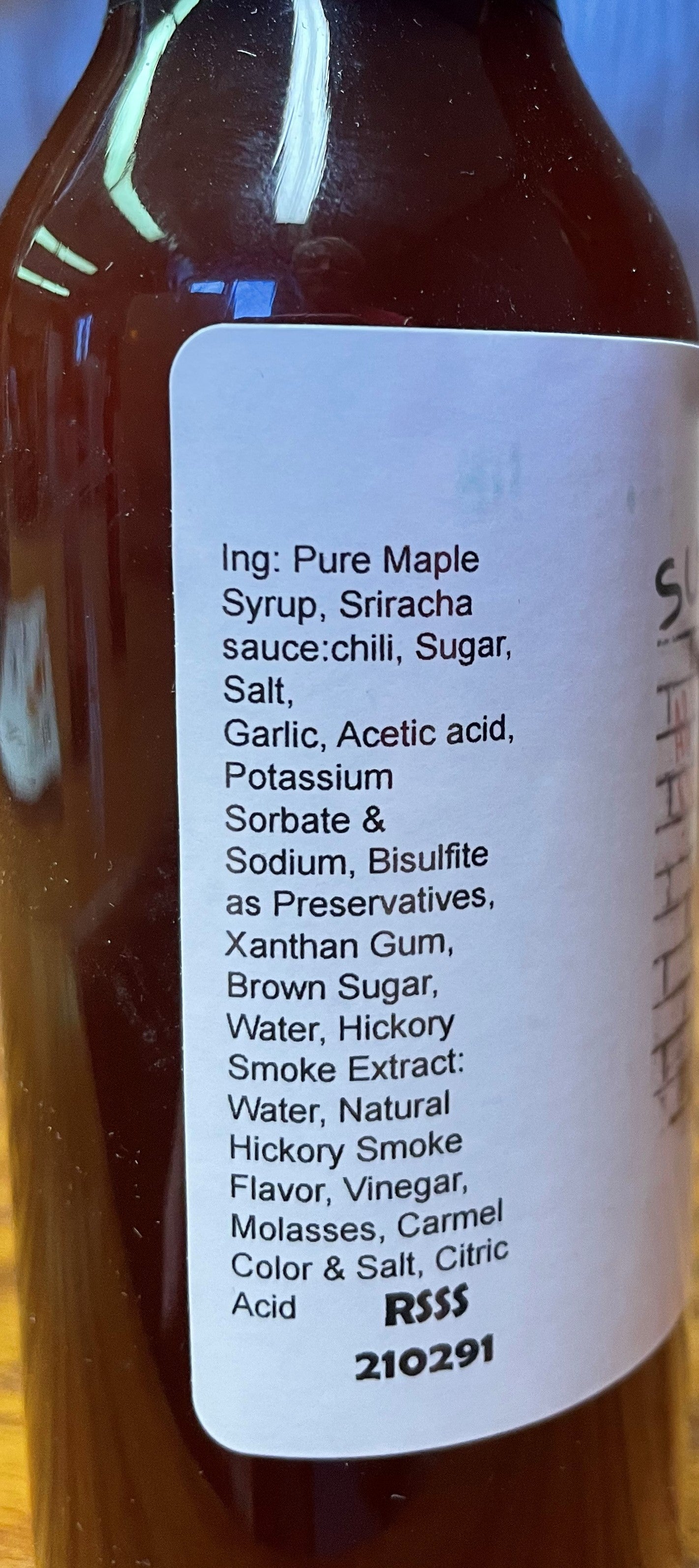 Sugar Shack Sriracha Hot Sauce Ingredients 