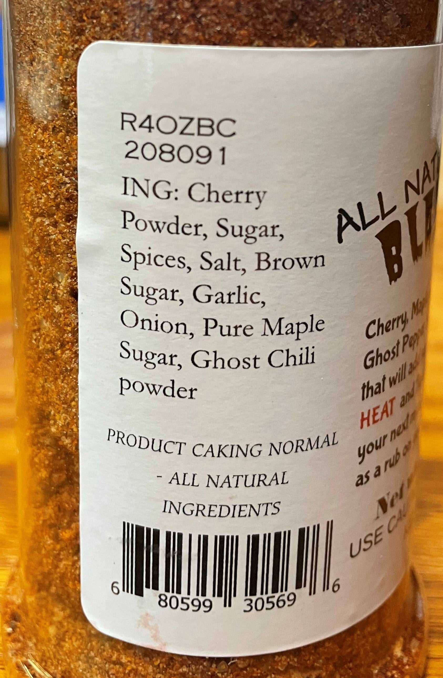 Blazin Cherry Rub Ingredients