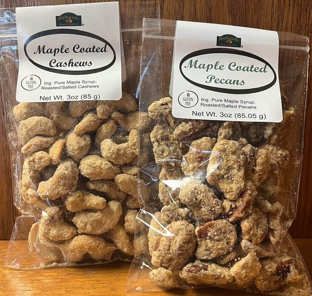 Maple Coated Nuts - 3 oz. Bag
