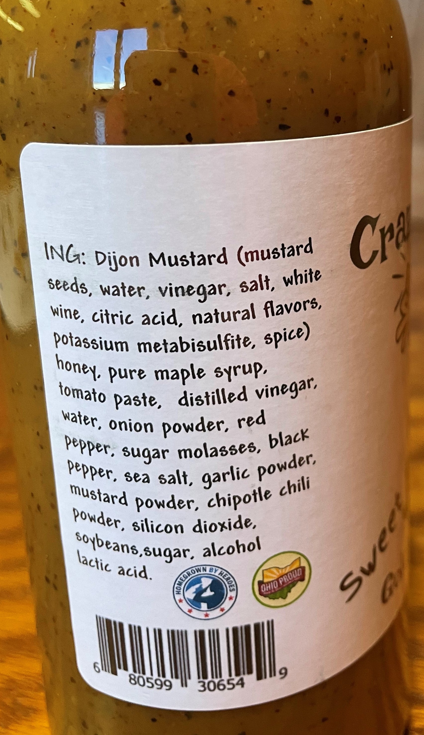 Crazy Dave's Sweet Maple BBQ Sauce-Ingredients