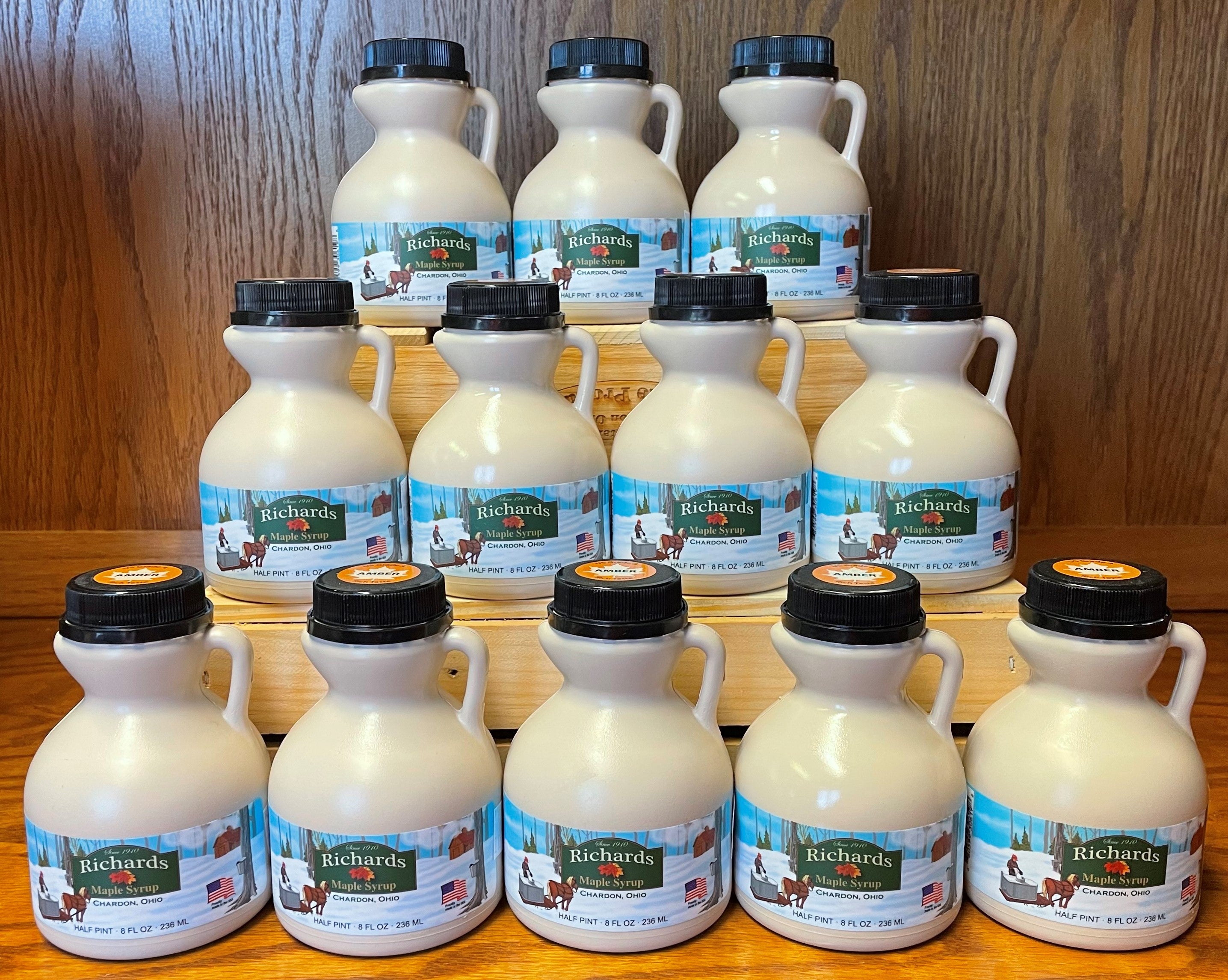 Pure Ohio Maple Syrup | 12 Pack Half Pint Jugs | Richards Maple ...