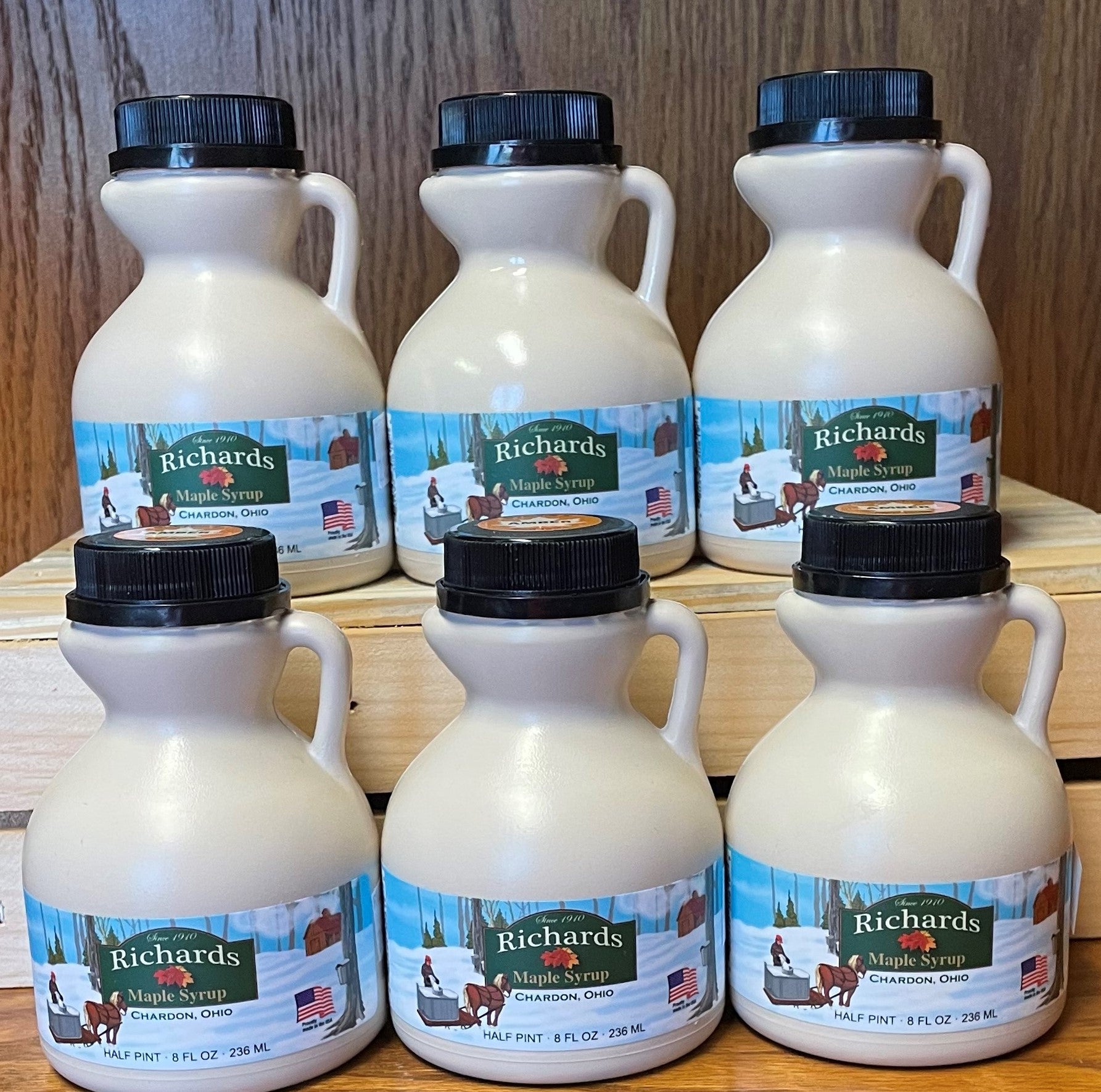 Pure Ohio Maple Syrup | 6 Pack Half Pint Jugs | Richards Maple ...