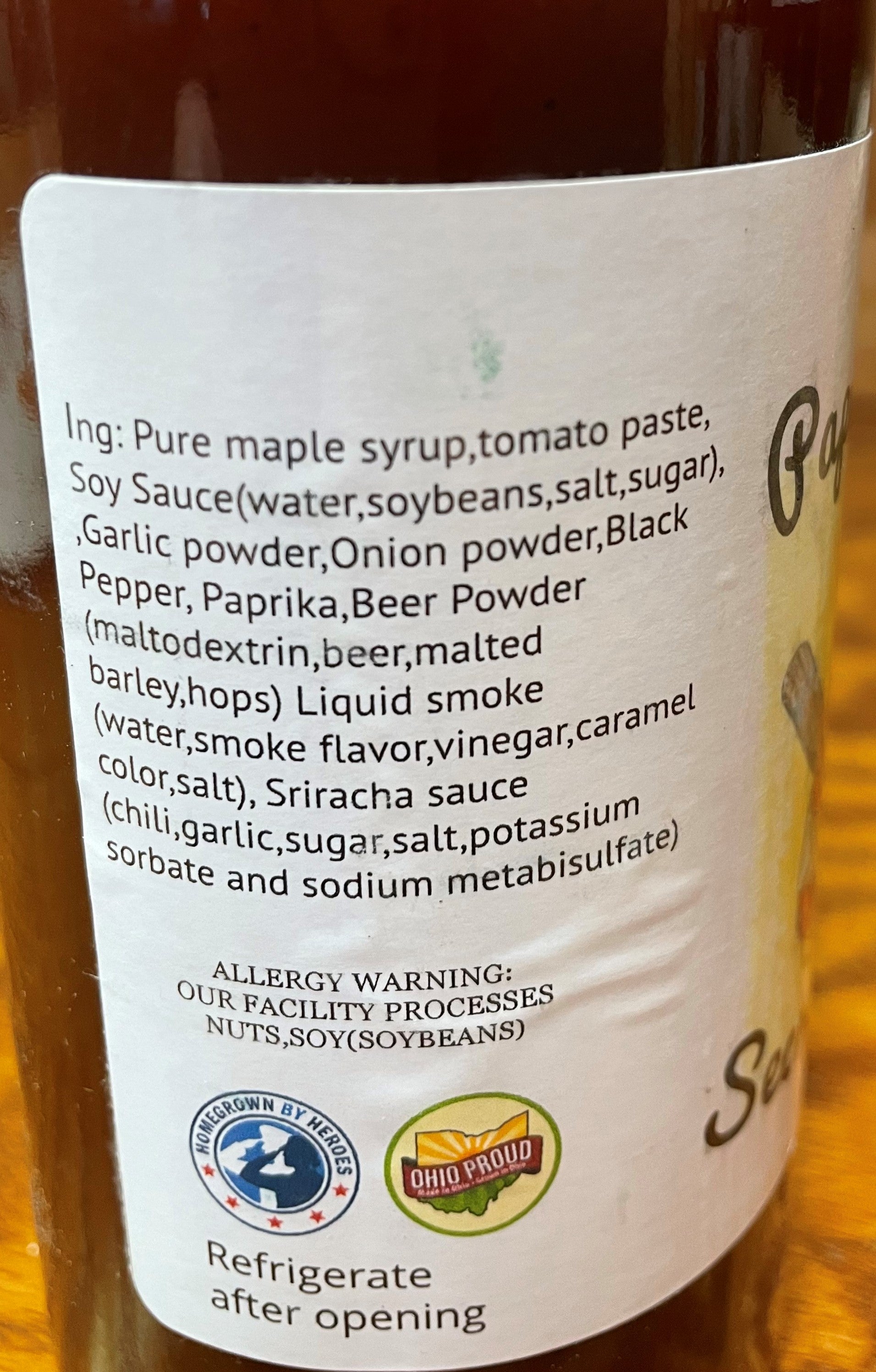 Papa Maple's Secret Sauce-Ingredients